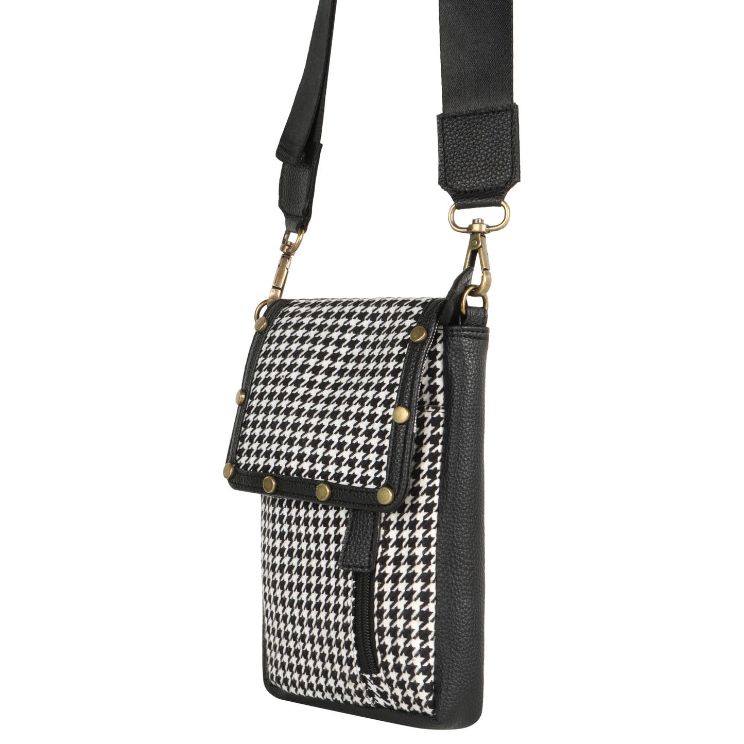 Millie Houndstooth Front Close Sling Bag