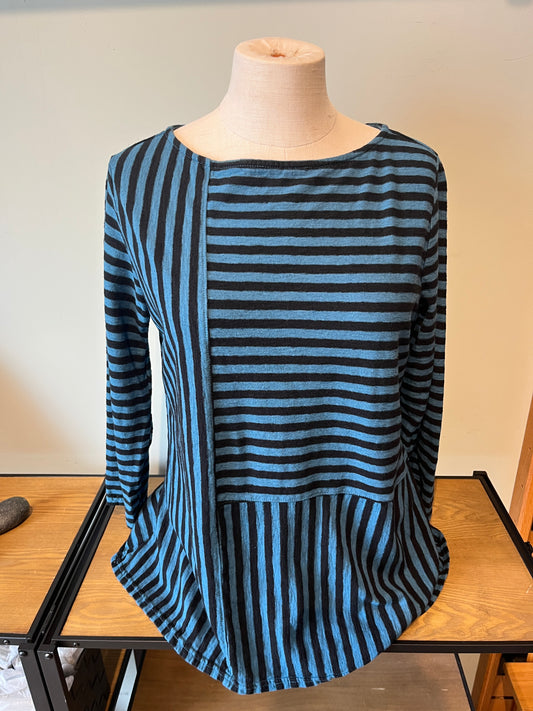 Patch Stripe Boatneck Top