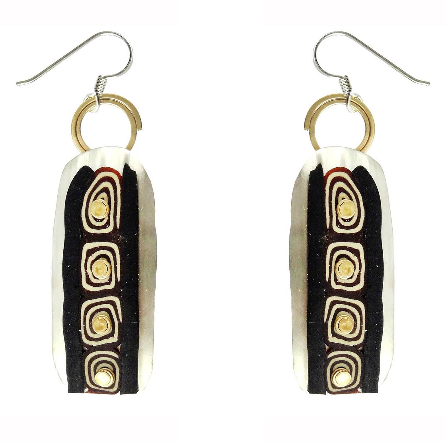 Brass and Nickel Silver Tapestry Earrings Handcrafted