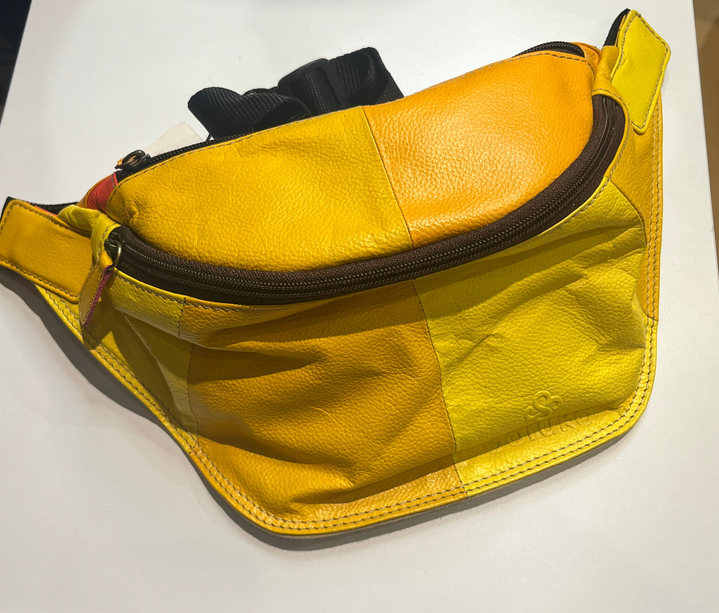 Yellow Leather Large Fanny Pack