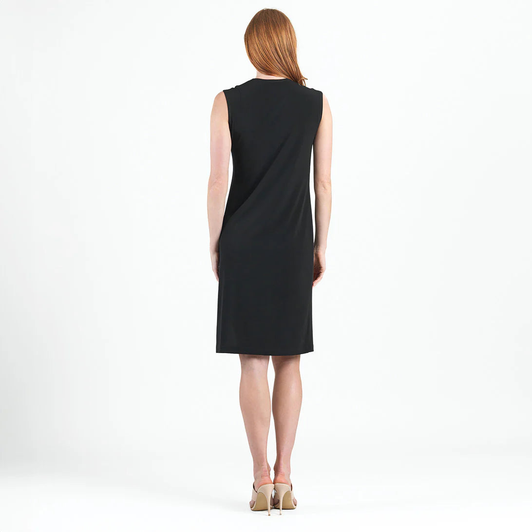 Signature Side Slit Black Midi Dress