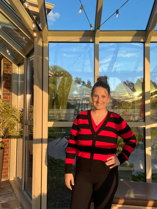 Red & Black Stripe Sweater