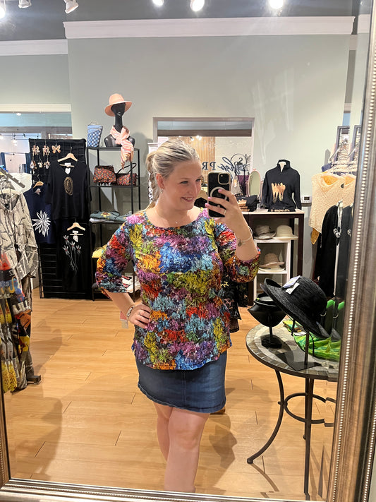 Crinkle Ballet Neck Top
