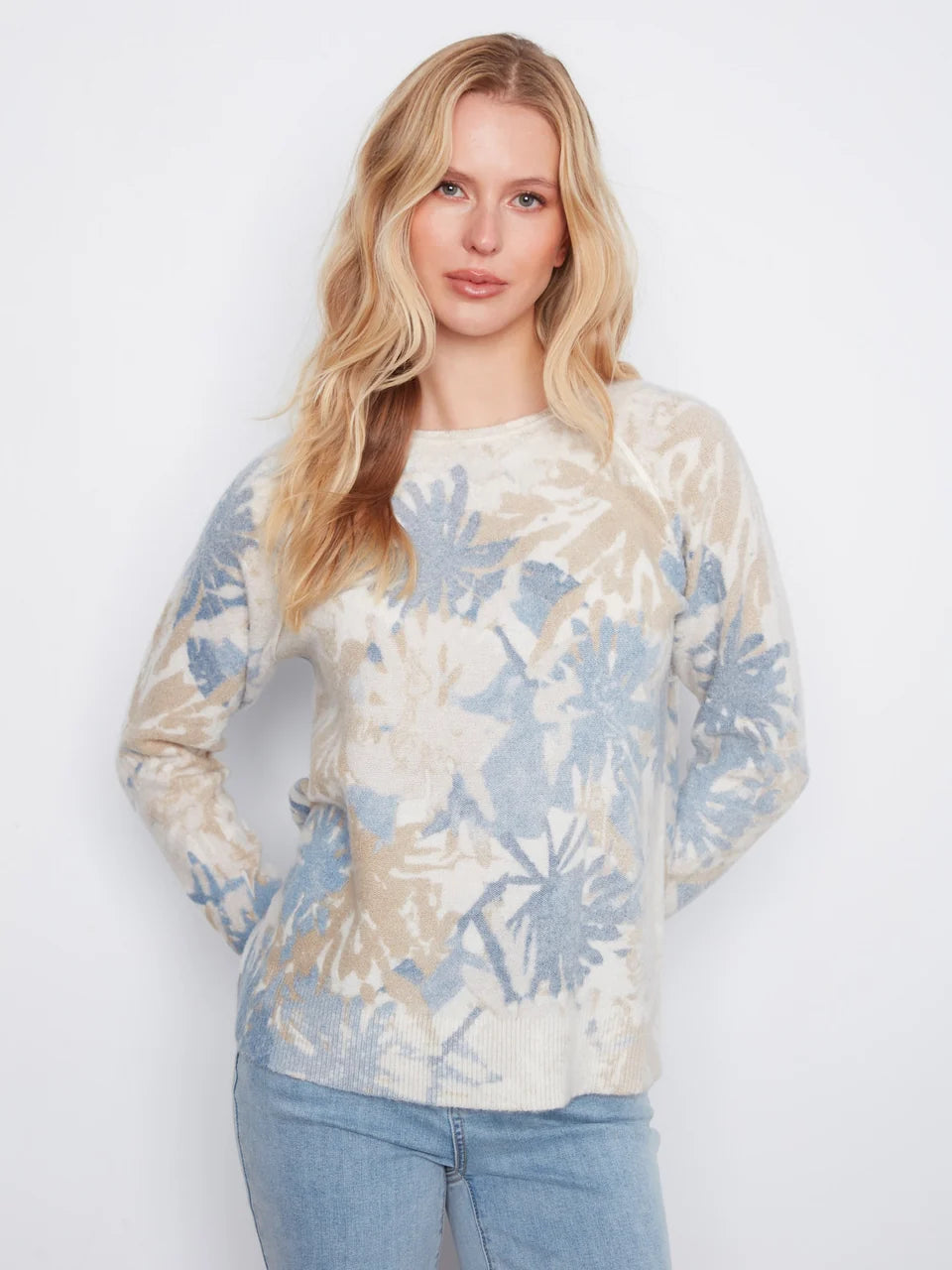 Reversible Printed Crew Neck Sweater