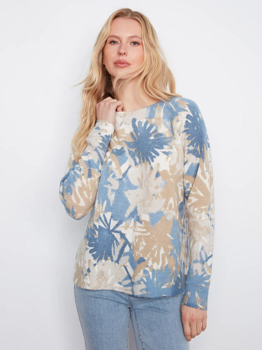 Reversible Printed Crew Neck Sweater