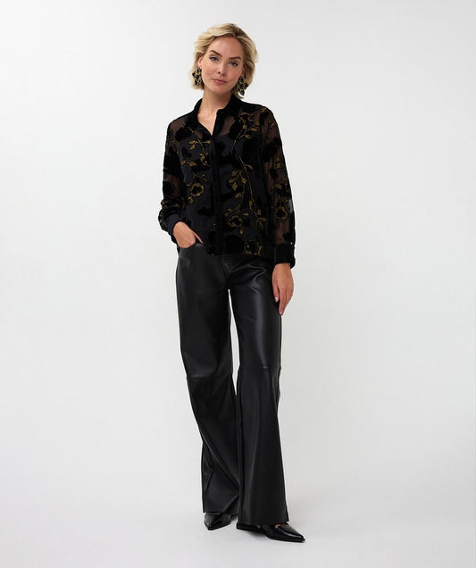 Burnout Velvet Flower Blouse