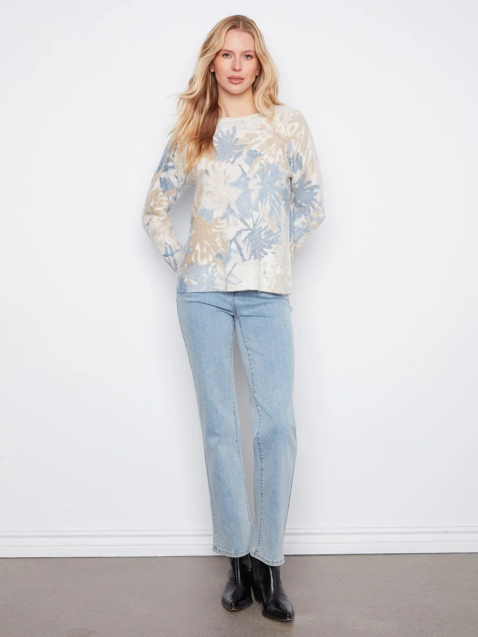 Reversible Printed Crew Neck Sweater