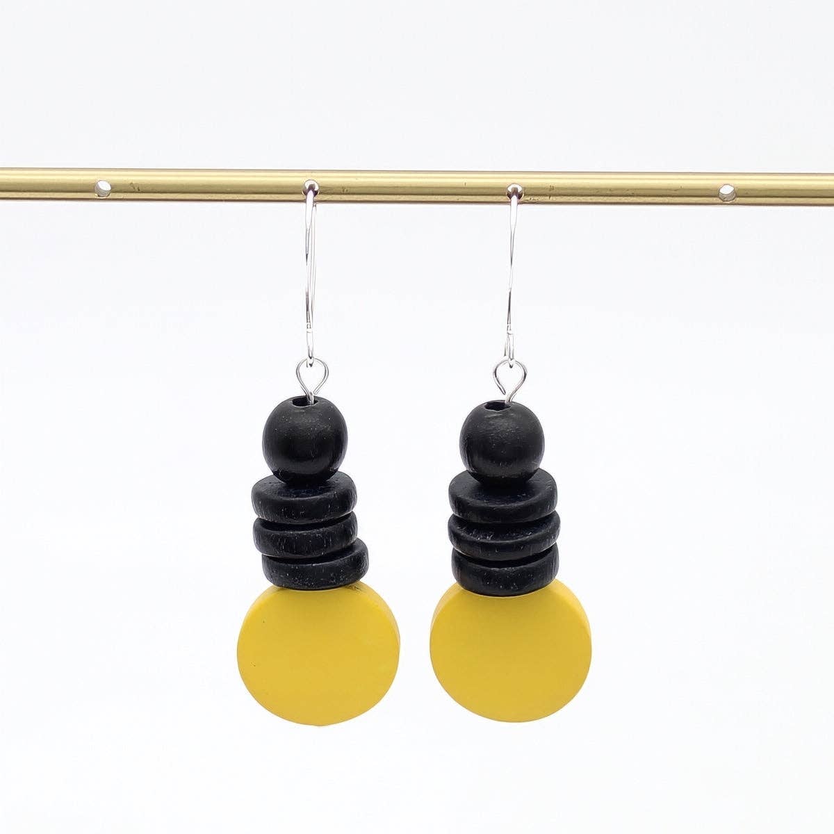 Yellow and Black Dusk Earrings