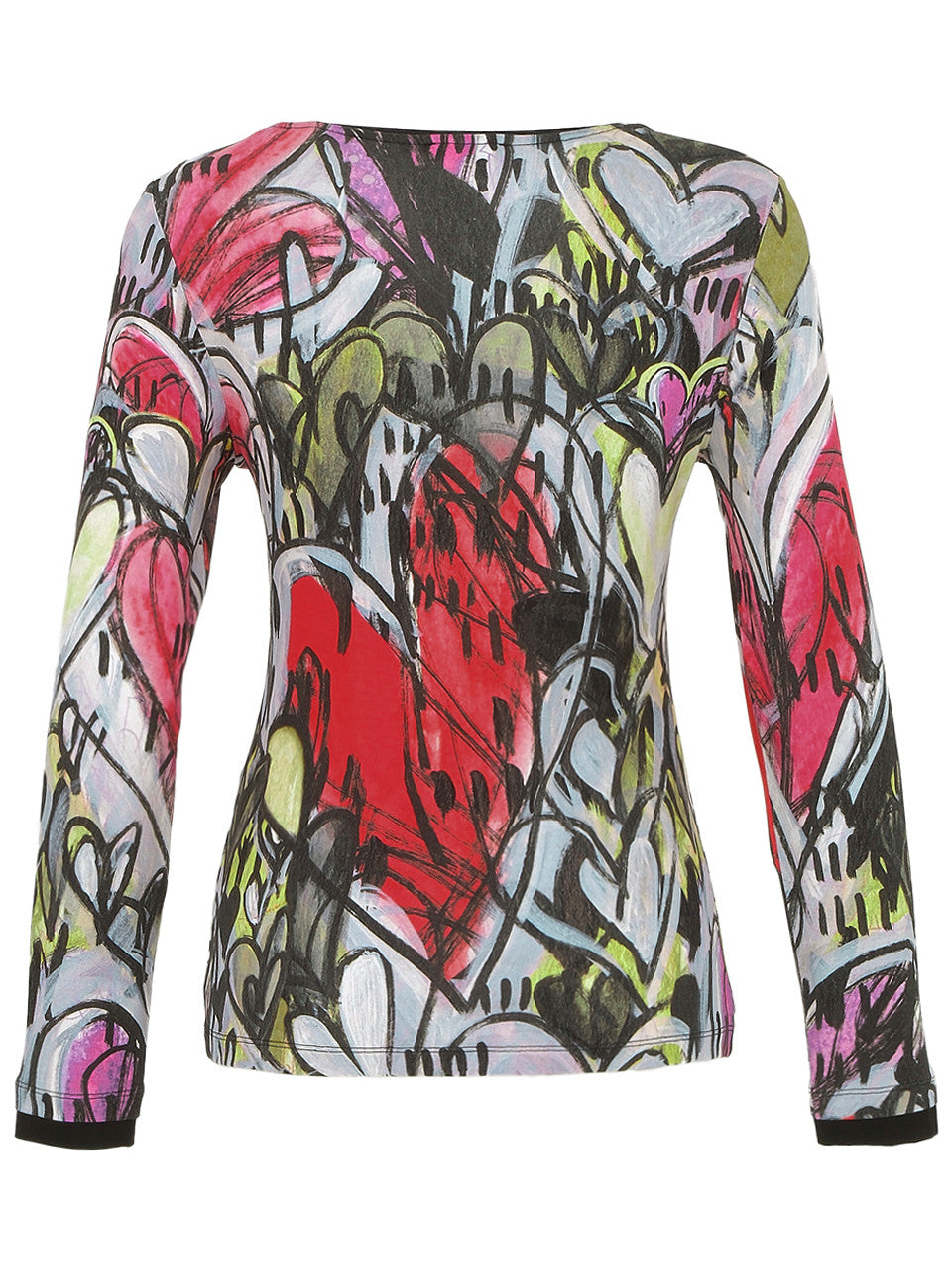 Abstract Print Pullover - 'Watermelon Heart' by Lori Arbel