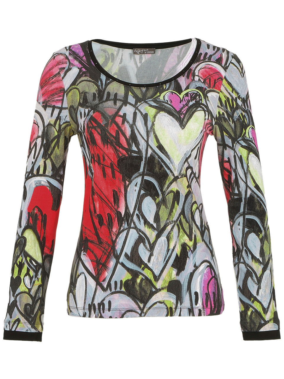 Abstract Print Pullover - 'Watermelon Heart' by Lori Arbel