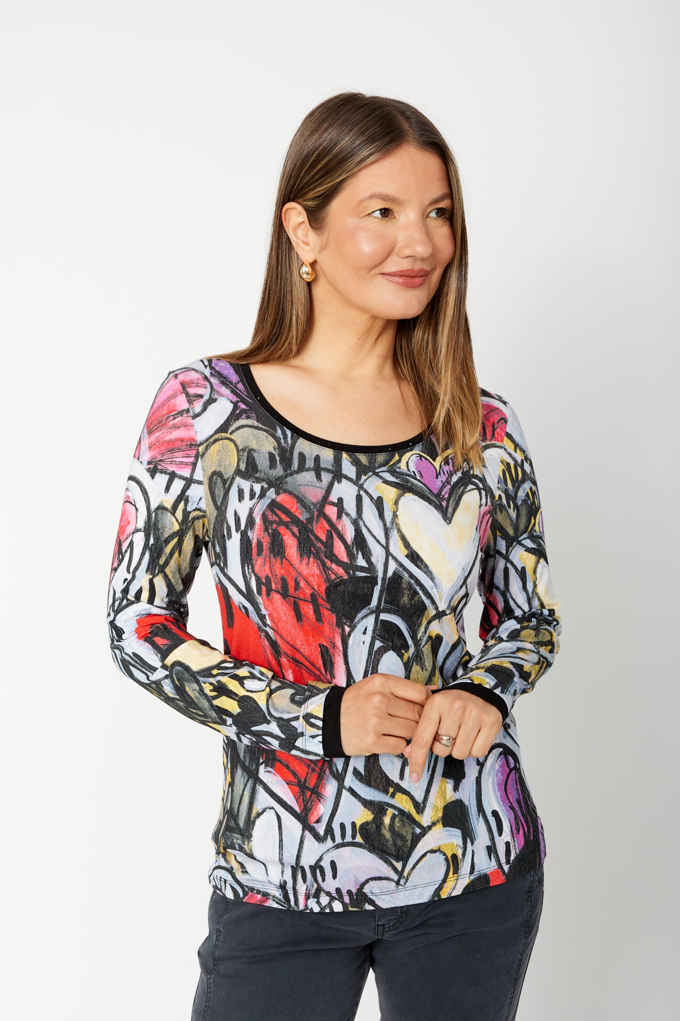 Abstract Print Pullover - 'Watermelon Heart' by Lori Arbel