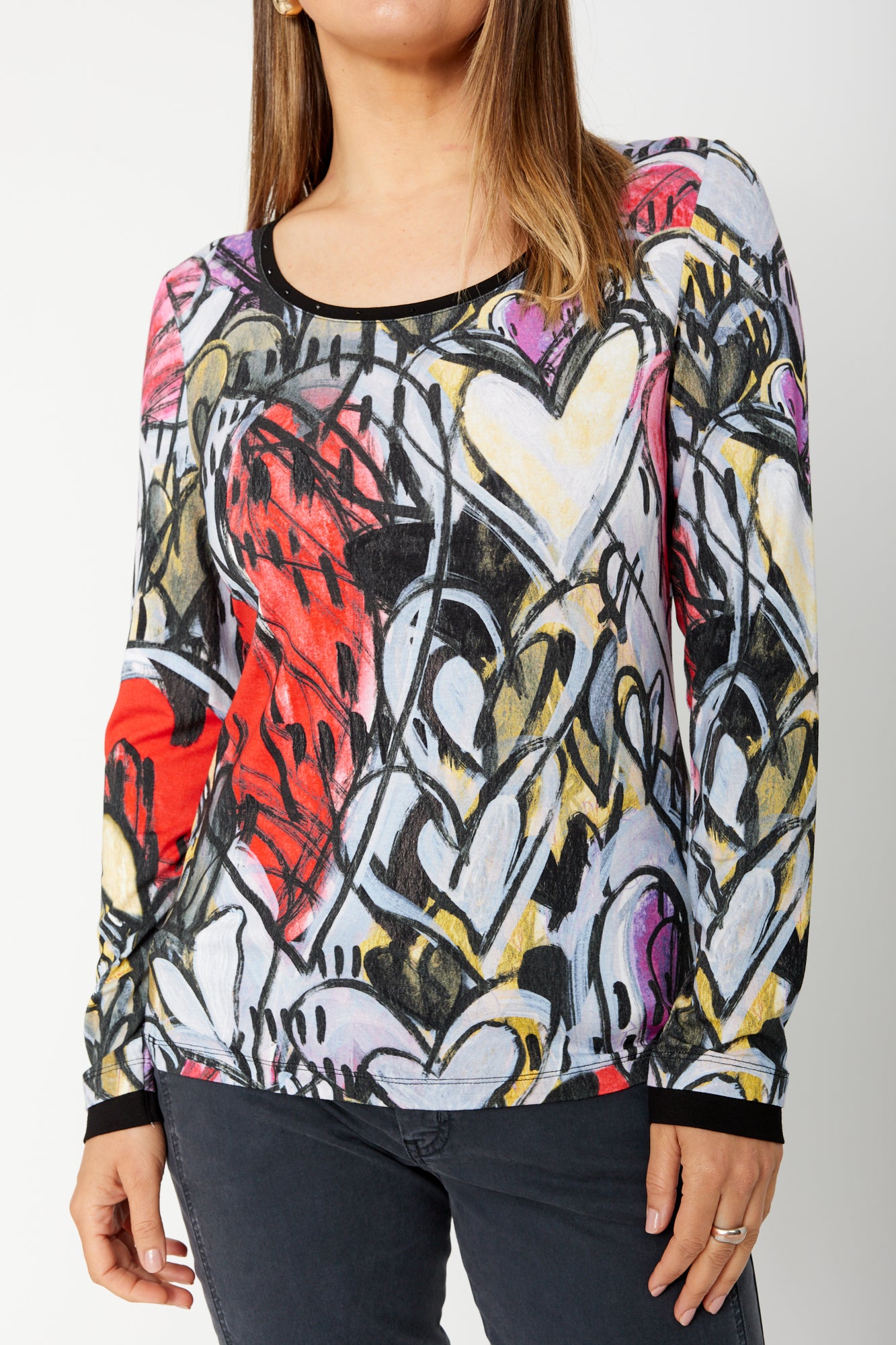 Abstract Print Pullover - 'Watermelon Heart' by Lori Arbel