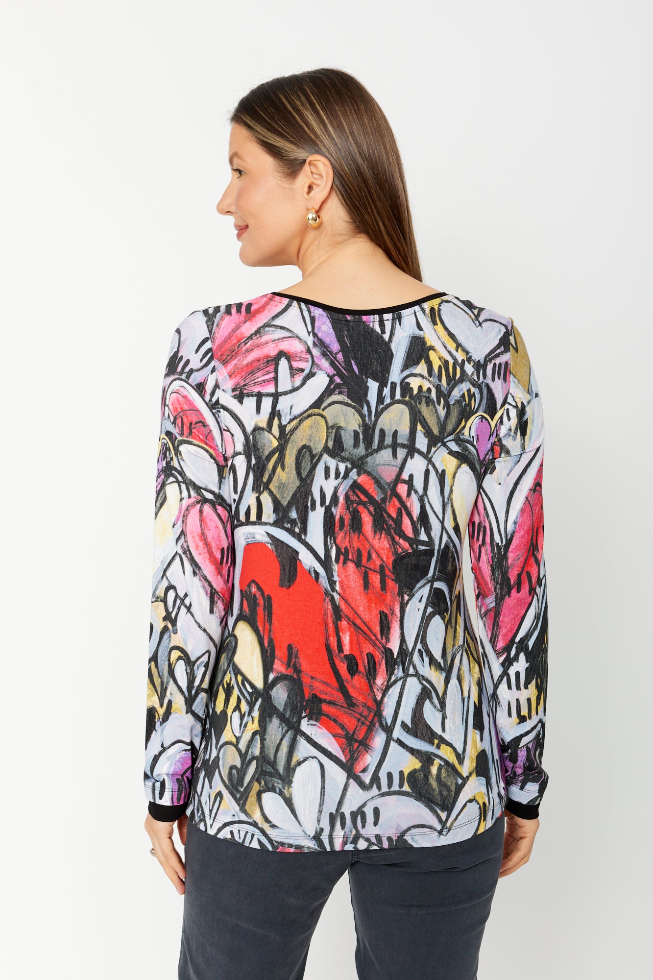 Abstract Print Pullover - 'Watermelon Heart' by Lori Arbel