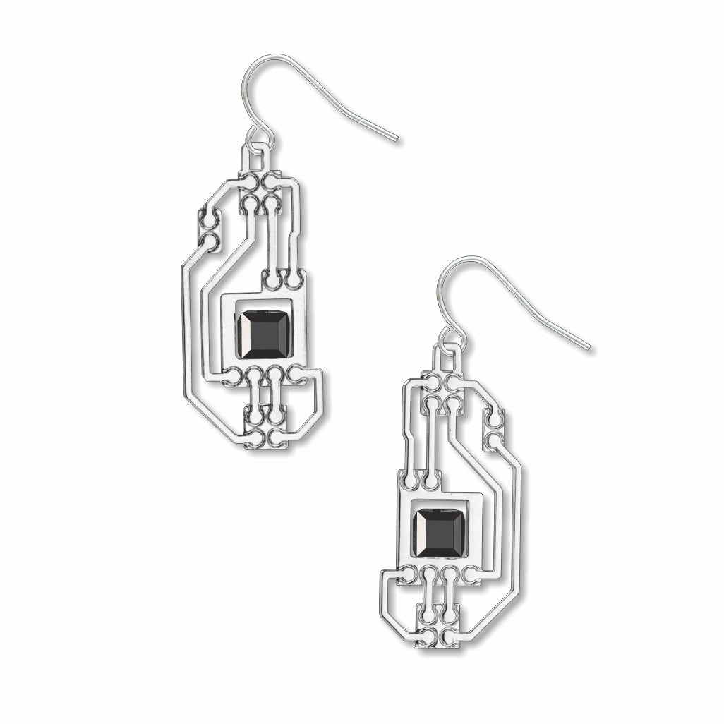 CIRCUITS EARRING, BLACK