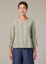 Pinstripe Linen 3/4 Sleeve Pocket Shell