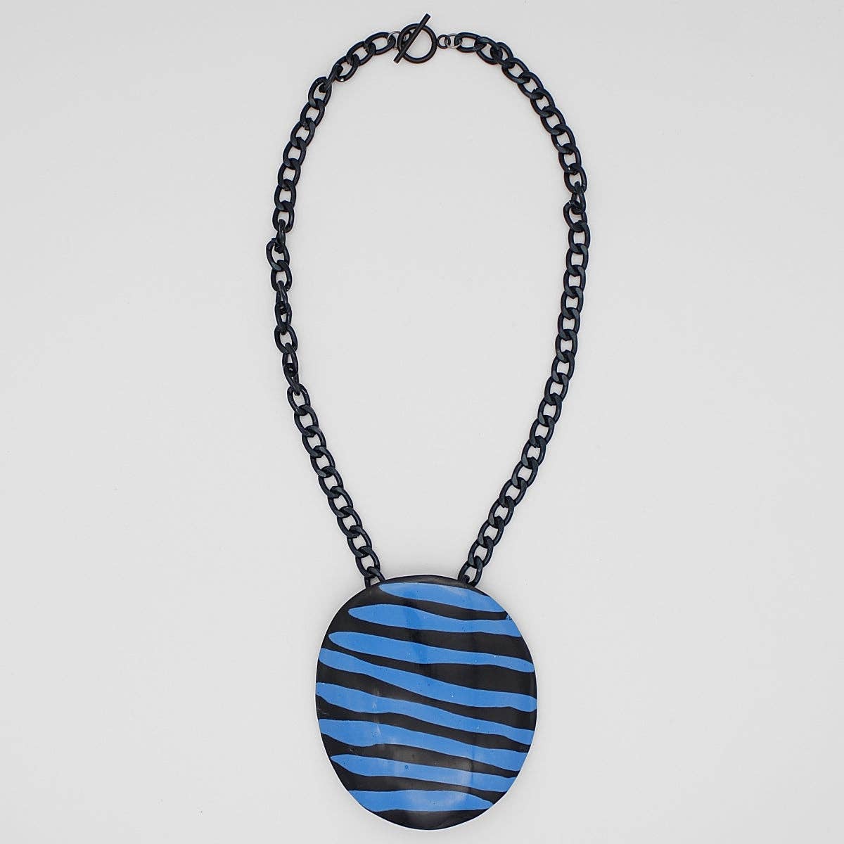 Blue Zebra Pendant Necklace