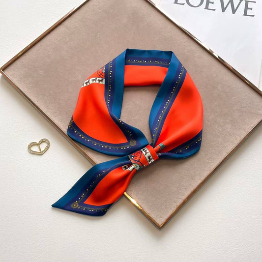 Orange / Blue Horse Parade Loop Scarf
