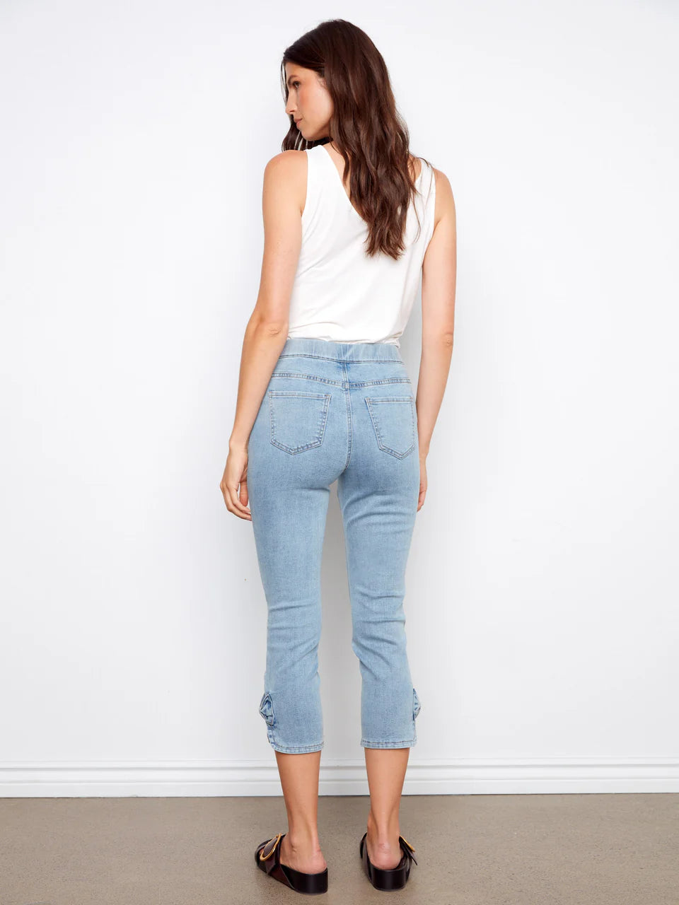 Pull-On Jeans with Bow Detail