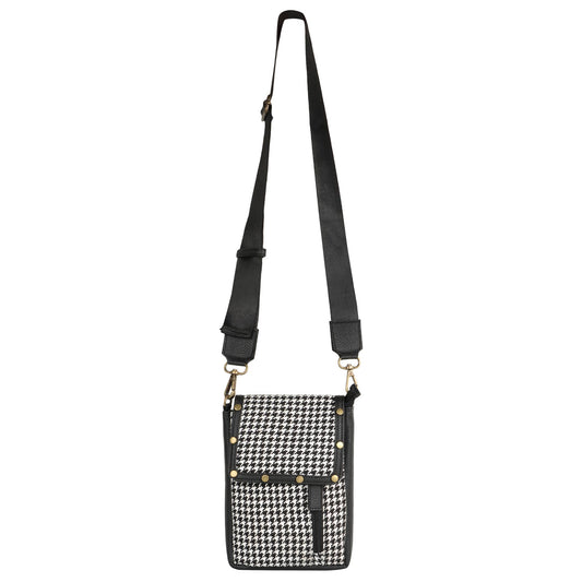 Millie Houndstooth Front Close Sling Bag