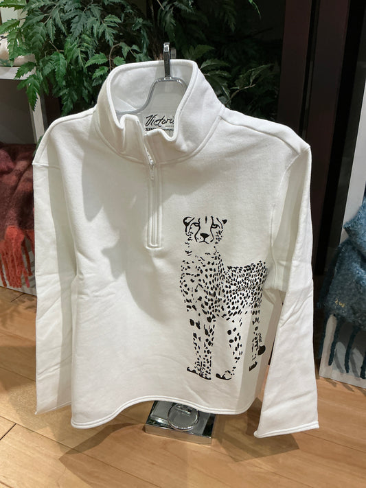 White Cheetah Sweatshirt