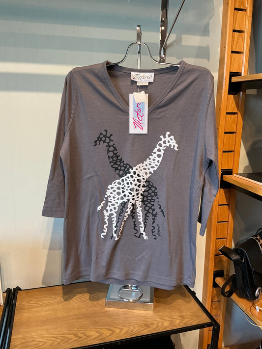 Gray Giraffe Tee