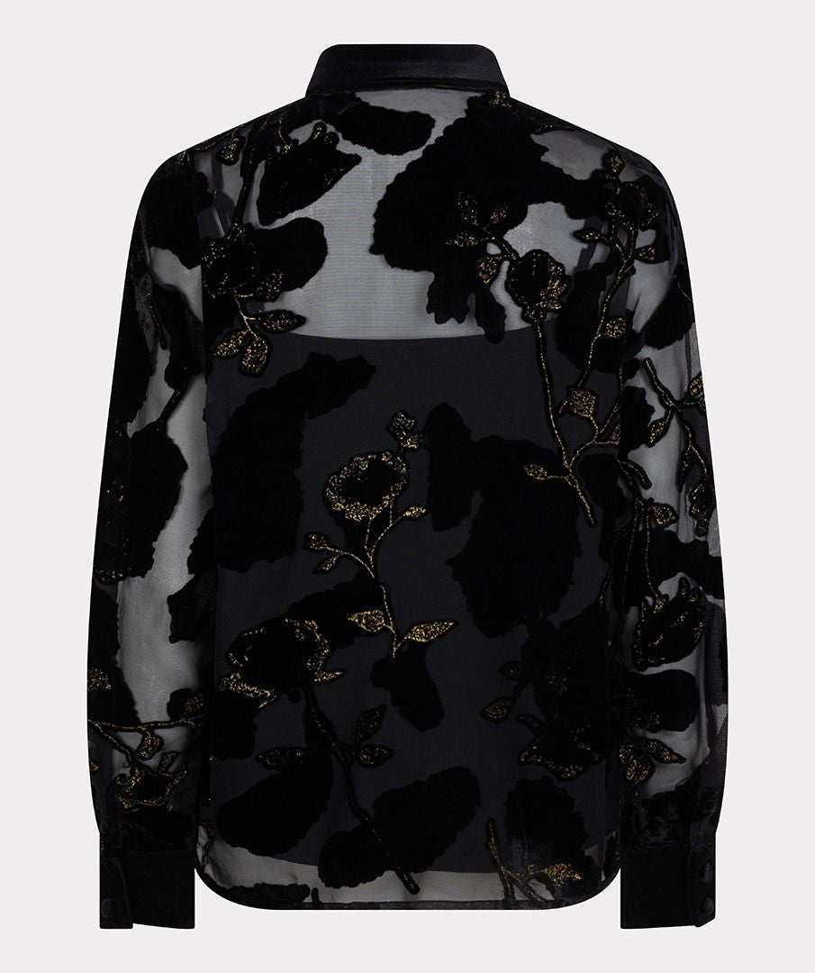 Burnout Velvet Flower Blouse