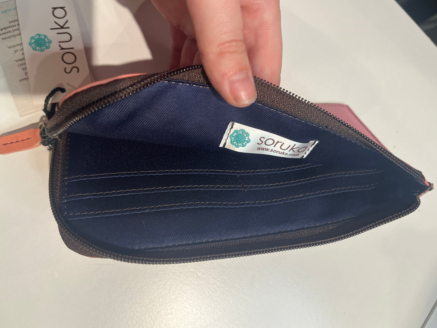 Pink Leather Slim Wallet