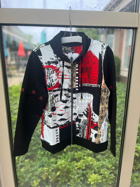 Abstract Bookworm Zip Jacket