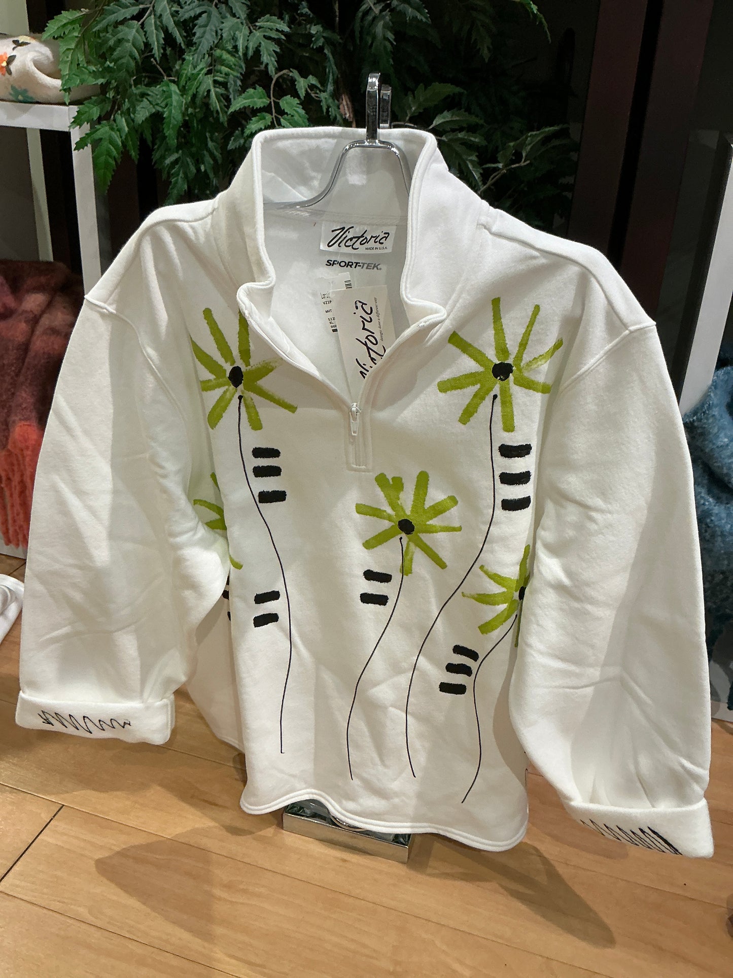 Lime Green Flowers Sweatshirt