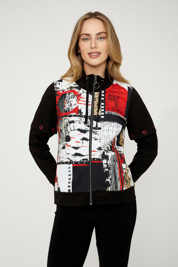 Abstract Bookworm Zip Jacket