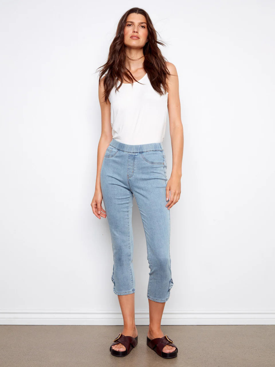 Pull-On Jeans with Bow Detail