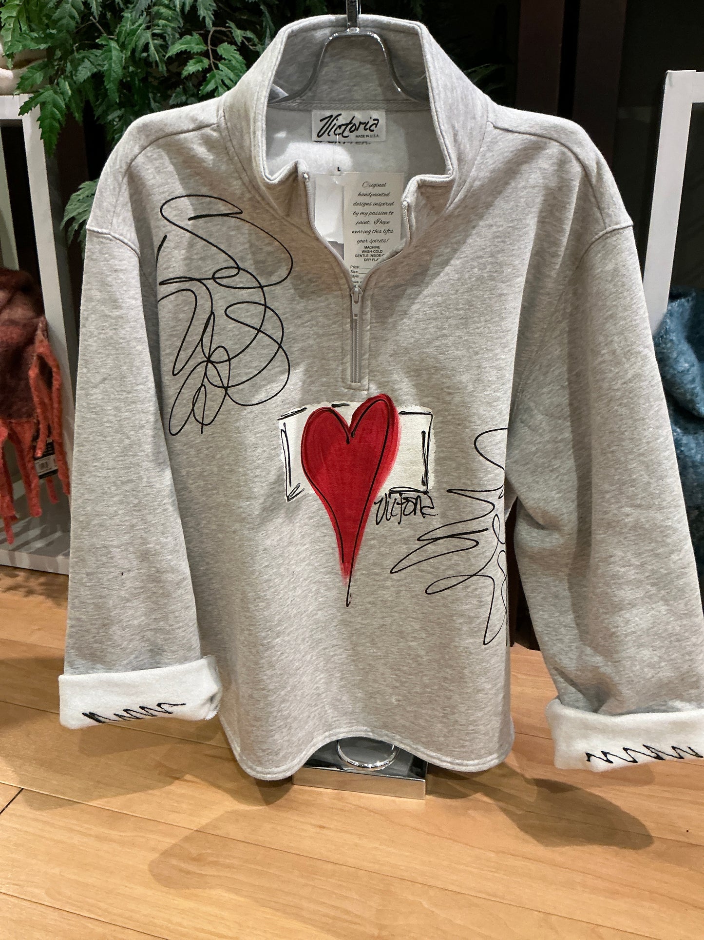 Grey Heart Sweatshirt