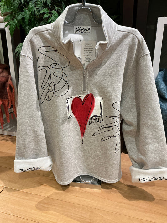 Grey Heart Sweatshirt