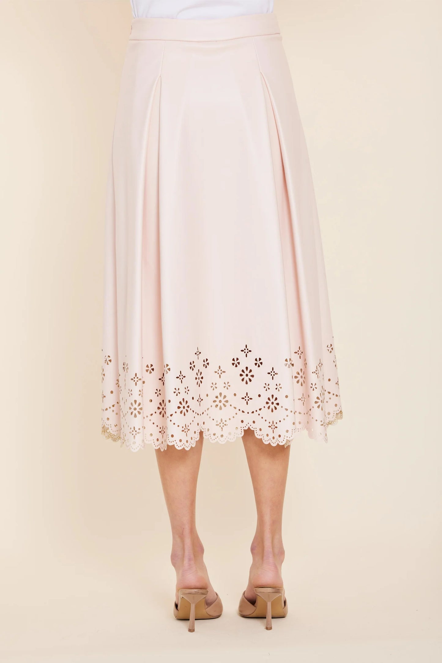 Light Pink Faux Leather 2-Piece Set – Top & Skirt