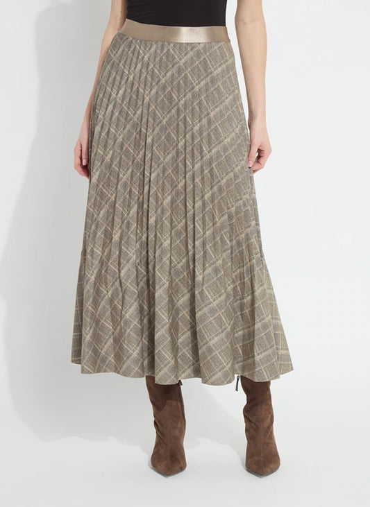 Sabrina Ponte Pleated Midi Skirt