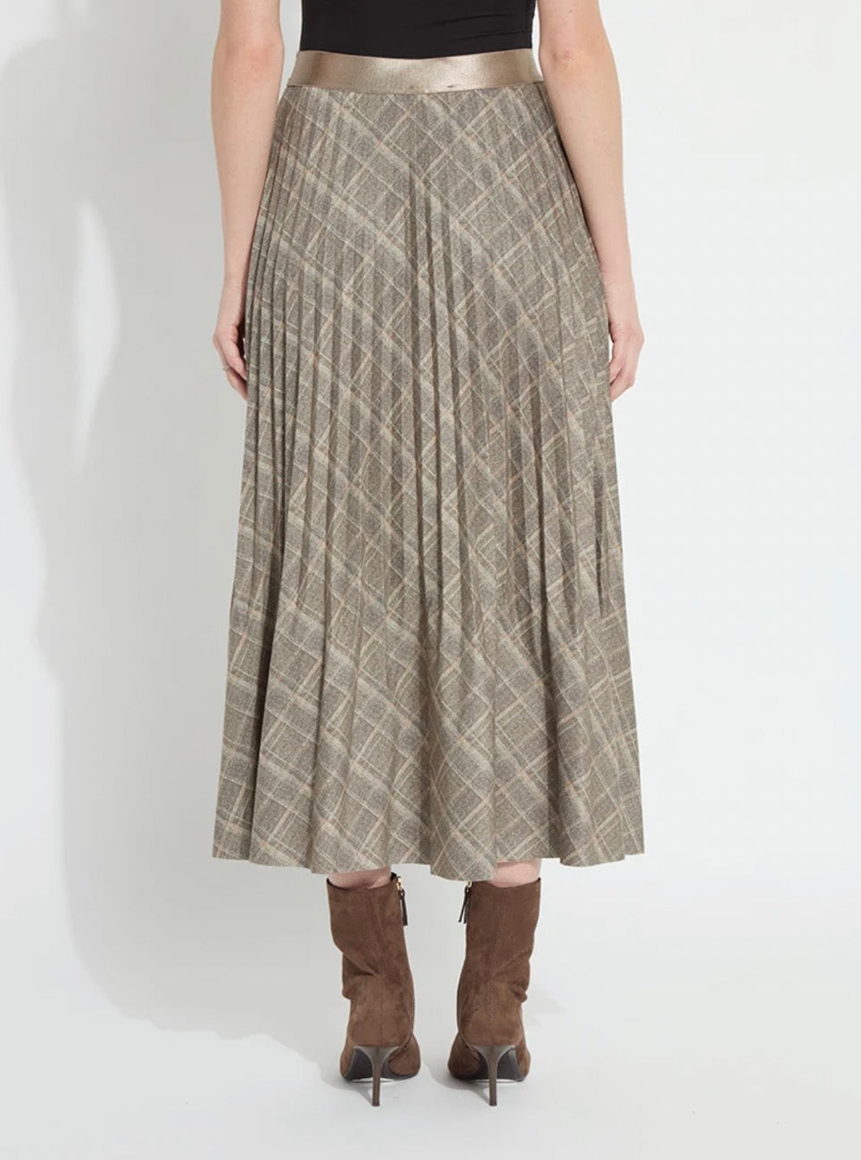 Sabrina Ponte Pleated Midi Skirt
