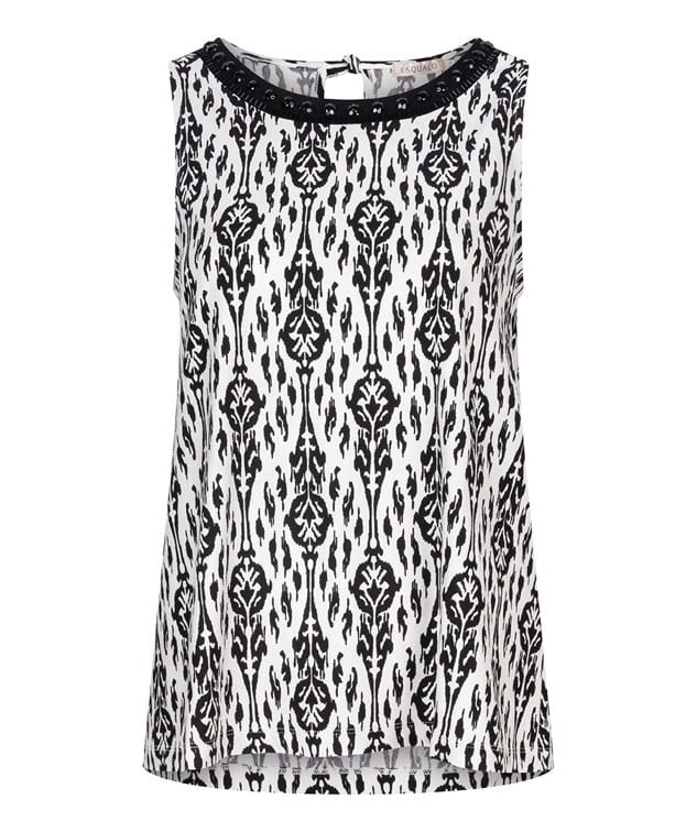 ESQUALO 30234 BLACK & WHITE PRINT TOP