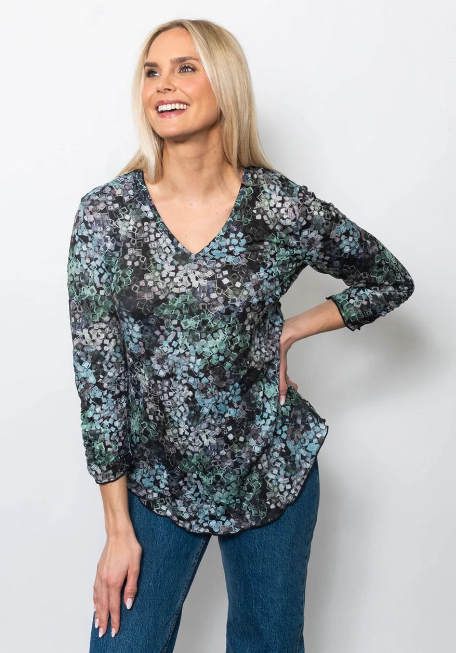 Dreamy Crinkle V-Neck Top