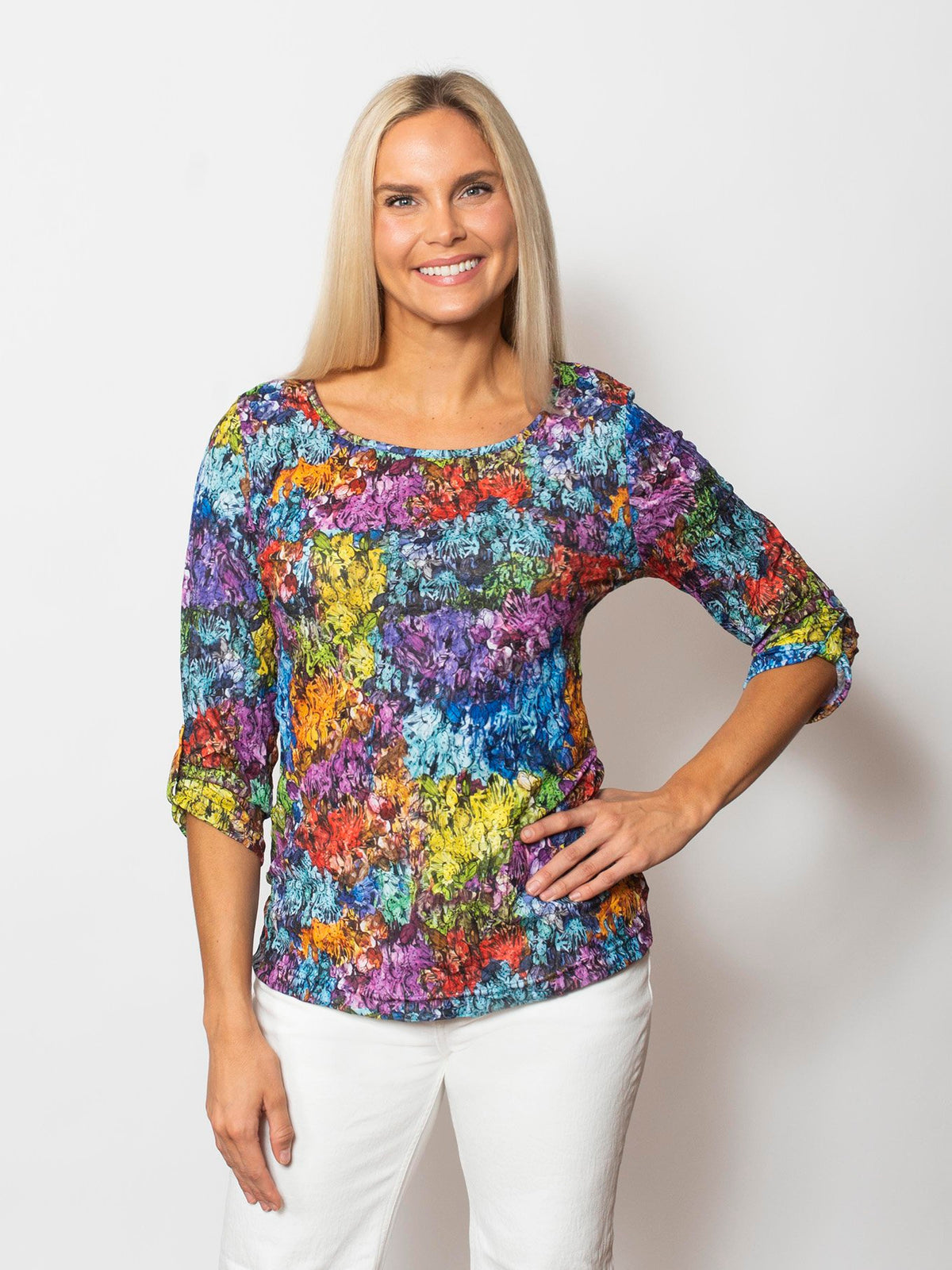 Crinkle Ballet Neck Top