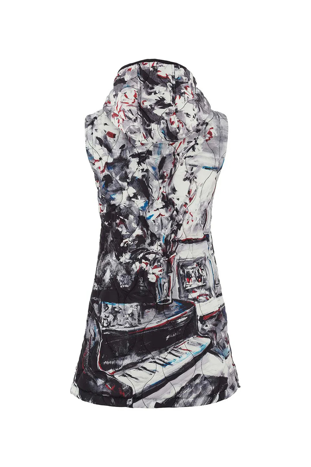 Piano Blues Long Hoodie Vest