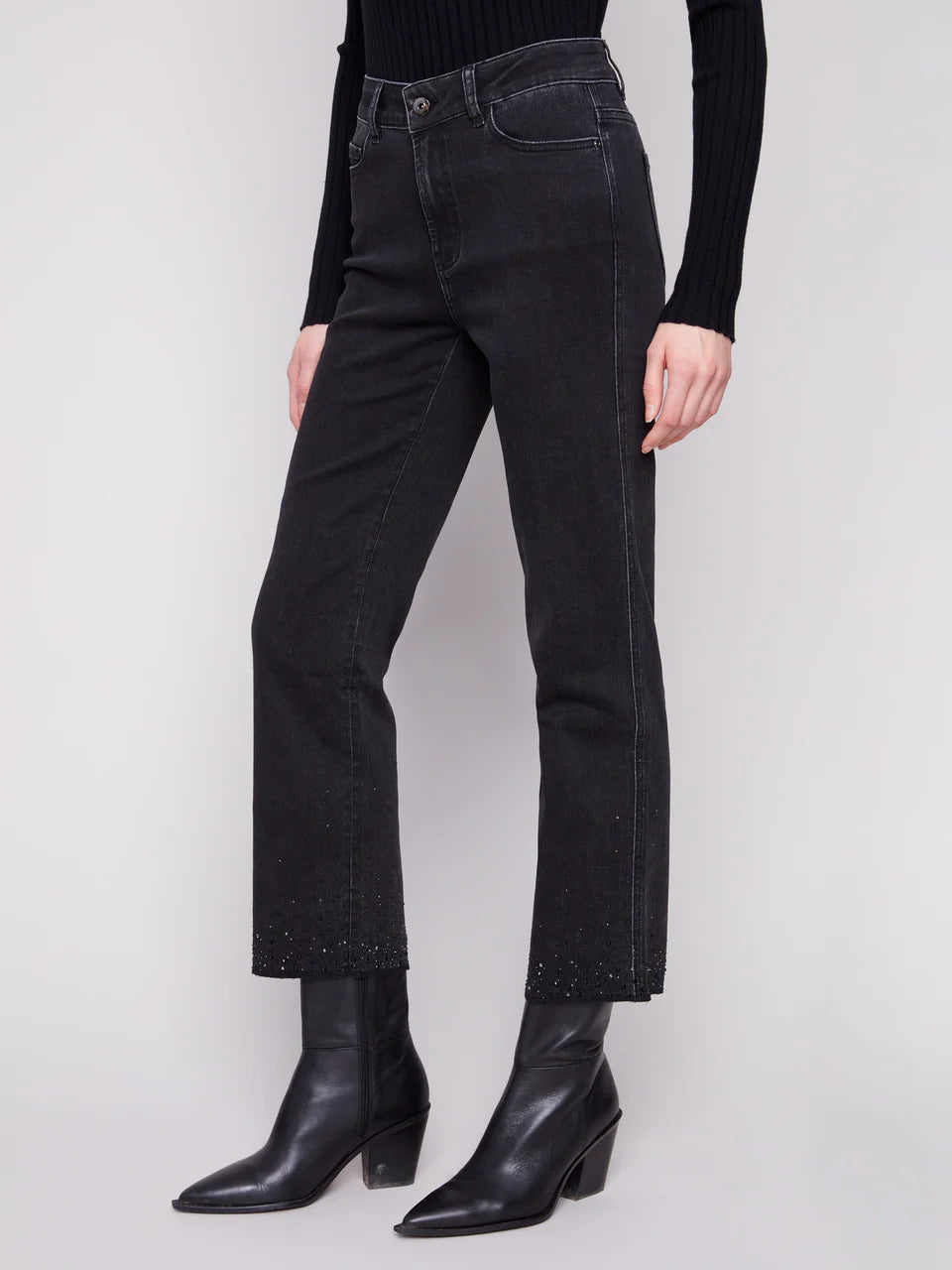 Straight Leg Rhinestone Jeans