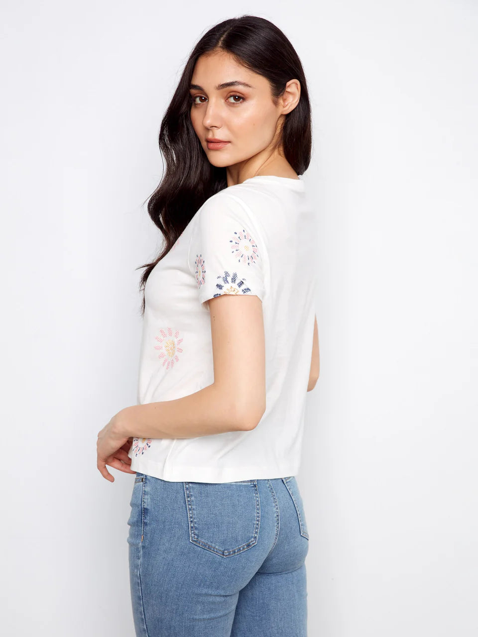 Daisy Embroidered Cotton Tee