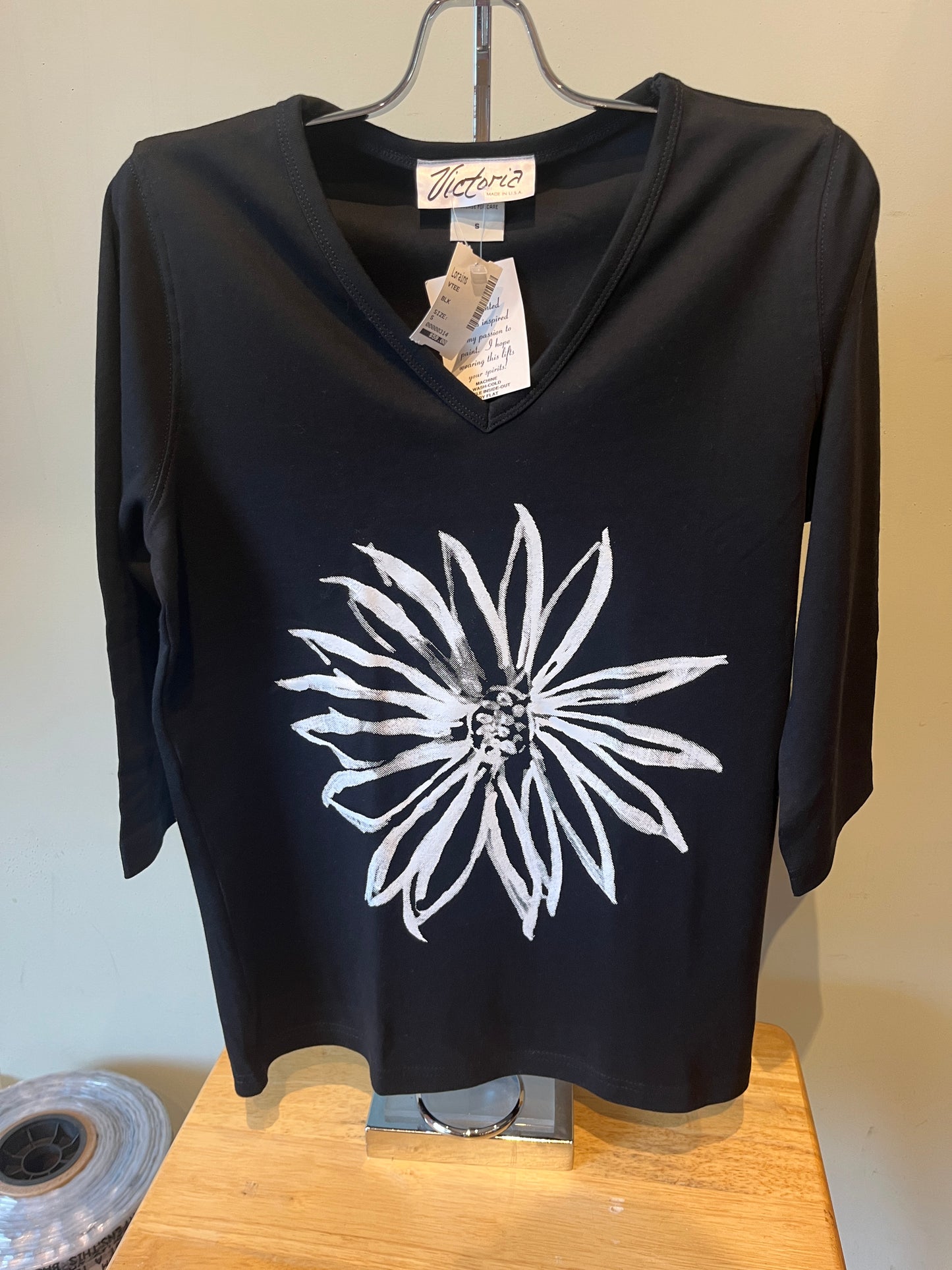 Victoria Black & White Sunflower Shirt
