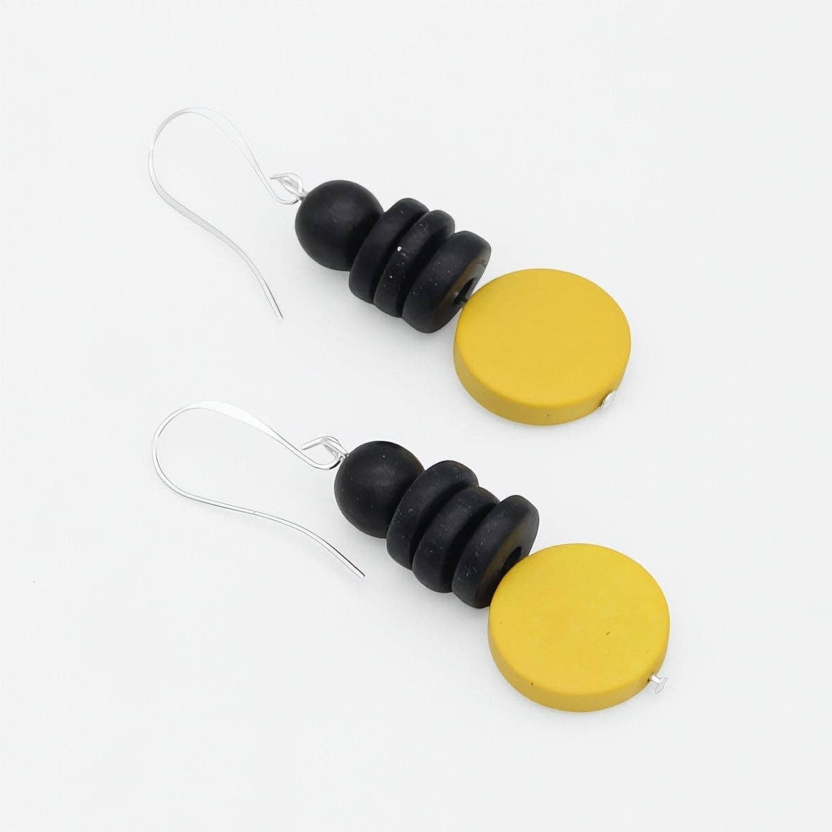 Yellow and Black Dusk Earrings