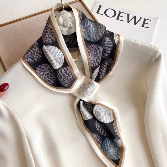 White Fern Loop Scarf