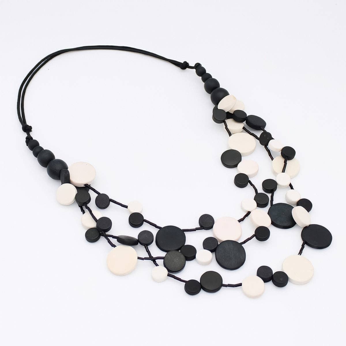 Black and White Multi Strand Millie Necklace