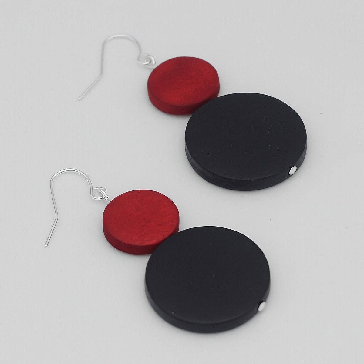 Red and Black Double Bead Isla Earrings