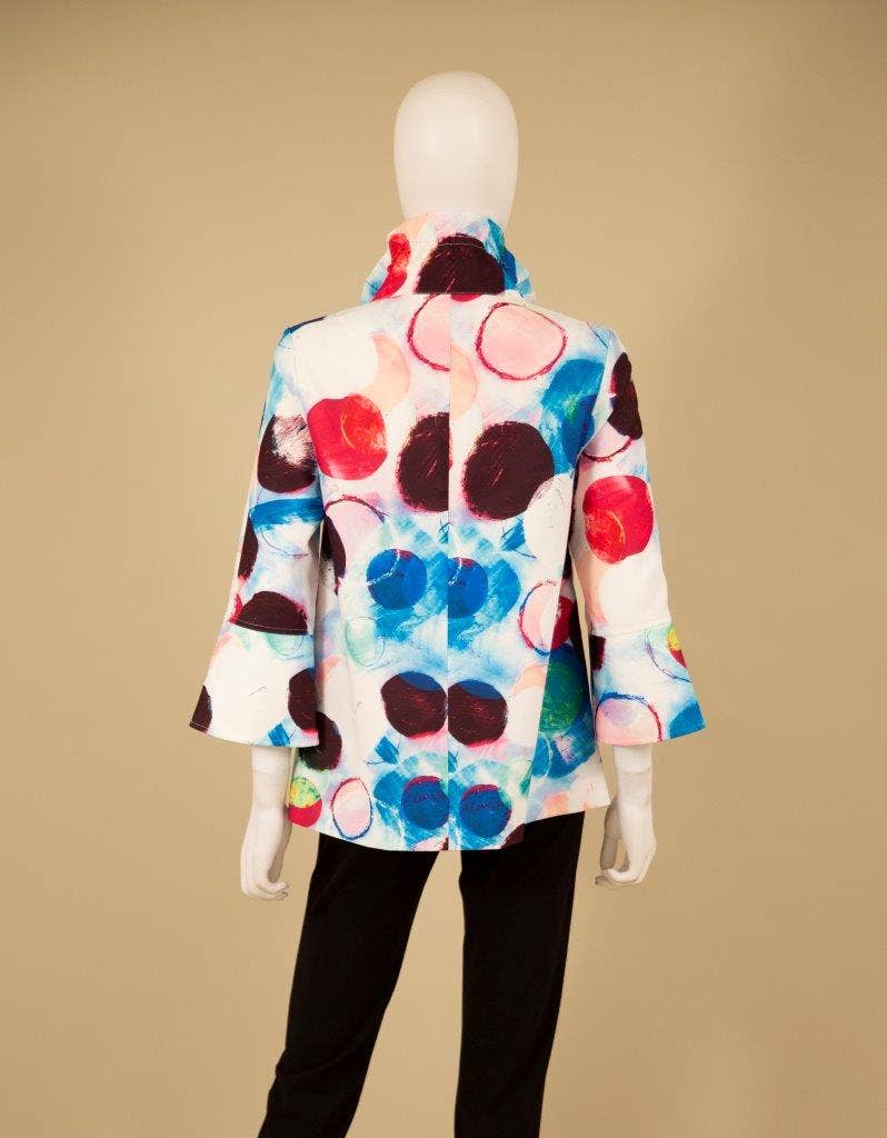 Print Jacket with Wired Collar