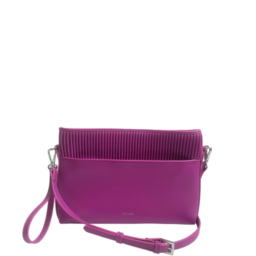 Jaelyn - Recycled Vegan Pouch Bag - Pink Pleated