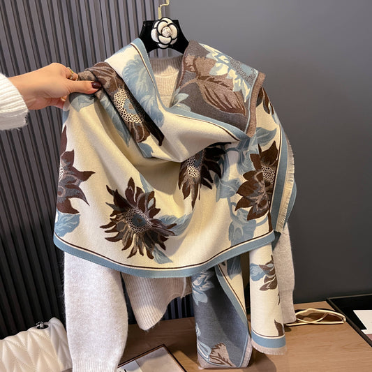 Brown Sunflowers Reversible Wrap